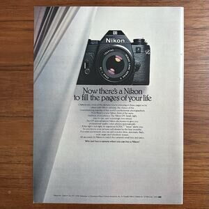 1979 Nikon EM Magazine Print Ad Vintage 35mm Film Camera